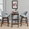 Set of 2 Swivel Bar Stools Tufted Bar Height Pub Chairs with Rubber Wood Legs
